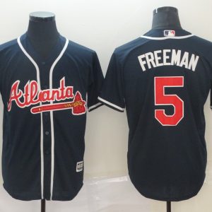 Atlanta Braves #5 Freeman MLB Men's Blue Game Jersey