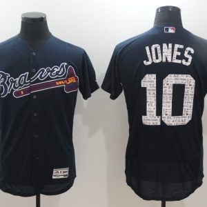 MLB Atlanta Braves #10 Jones D.Blue Spring Training Jersey