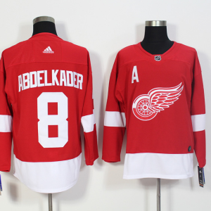 Men's Adidas Detroit Red Wings #8 Justin Abdelkader Red Stitched NHL Jersey