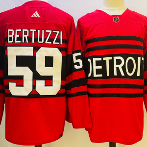 Men's Detroit Red Wings #59 Bertuzzi Red 2022-23 Reverse Retro Jersey