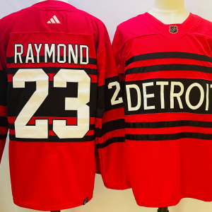 Men's Detroit Red Wings #23 Raymond Red 2022-23 Reverse Retro Jersey