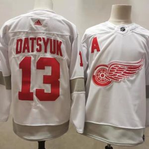 NHL Detroit Red Wings #13 Datsyuk White 2020-21 Reverse Retro Stitched Jersey
