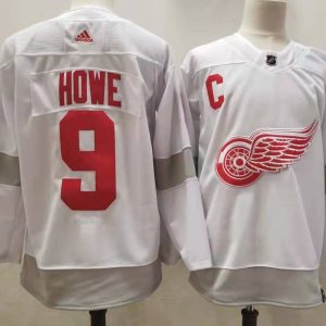 NHL Detroit Red Wings #9 Howe White 2020-21 Reverse Retro Stitched Jersey