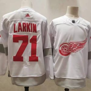 NHL Detroit Red Wings #71 Dylan Larkin White 2020-21 Reverse Retro Stitched Jersey