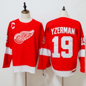 Detroit Red Wings #19 Yzerman Red Mitchell and Ness NHL jersey