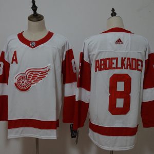 Men's Adidas Detroit Red Wings #8 Justin Abdelkader White Stitched NHL Jersey