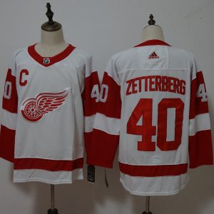 Men's Adidas Detroit Red Wings #40 Henrik Zetterberg White Stitched NHL Jersey
