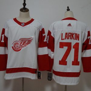 Men's Adidas Detroit Red Wings #71 Dylan Larkin White Stitched NHL Jersey