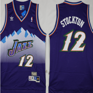 NBA Utah Jazz #12 John Stockton Purple Mitchell & Ness Swingman Jersey