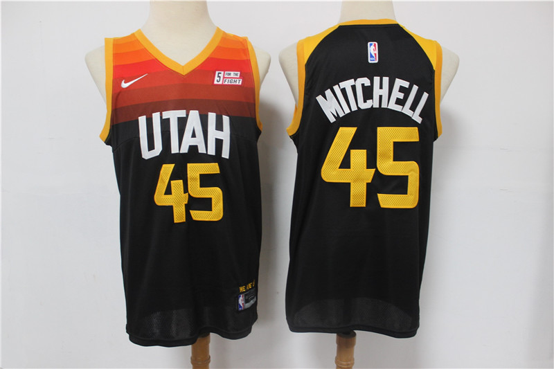 NBA Utah Jazz #45 Donovan Mitchell Black City Swingman 2020-21 Jersey