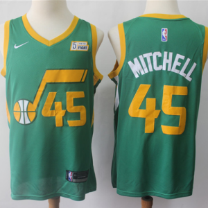 NBA Jazz 45 Donovan Mitchell Green Earned Edition Nike Men Jersey