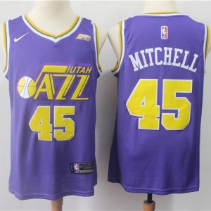 NBA Jazz 45 Donovan Mitchell Purple Nike Swingman Men Jersey