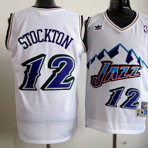 NBA Utah Jazz #12 Stockton White Jersey