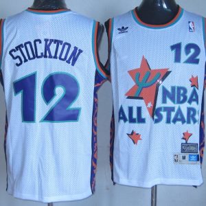 M&N Utah Jazz #12 John Stockton White Soul Swingman Throwback