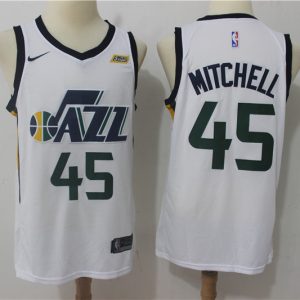 Nike NBA Utah Jazz #45 Mitchell White Jersey