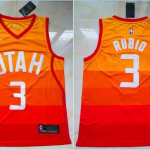 NBA Utah Jazz #3 Rubio Orange City Jersey