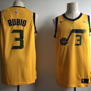 NBA Utah Jazz #3 Rubio Yellow Nike Jersey