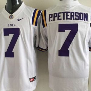 2015 LSU Tigers #7  P.peterson  White jersey