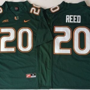 2018 Miami Hurricanes Green #20 REED jersey