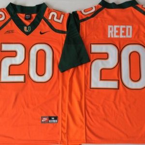 2018 Miami Hurricanes Orange #20 REED jersey