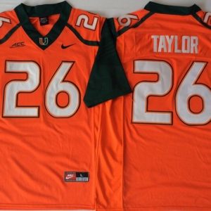 2018 Miami Hurricanes Orange #26 TAYLOR jersey