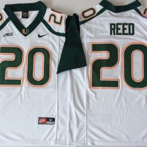 2018 Miami Hurricanes White #20 REED jersey