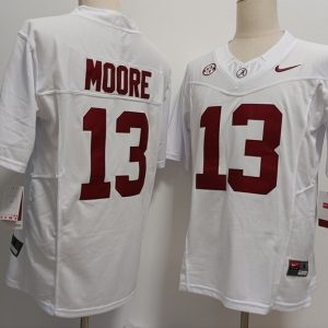 Alabama Crimson Tide #13 Malachi Moore White jersey