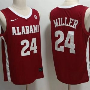 Alabama Crimson Tide #24 Brandon Miller red jersey