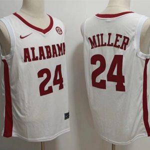 Alabama Crimson Tide #24 Brandon Miller white jersey
