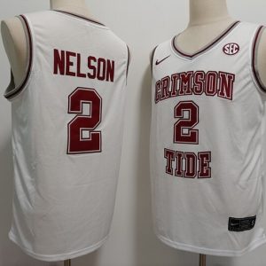 Alabama Crimson Tide #2 Grant Nelson basketball white retro jersey