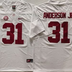 Alabama Crimson Tide White #31 ANDERSONJR jersey