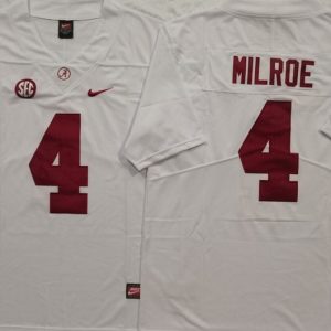 Alabama Crimson Tide White #4 MILROE jersey