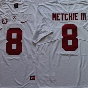 Alabama Crimson Tide White #8 METCHIE III jersey