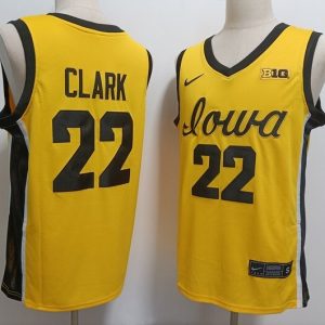 Black with sides #22 Caitlin Clark Gold with sides jersey