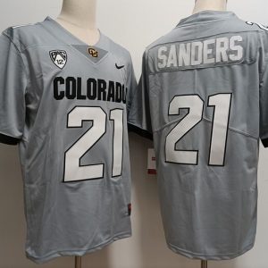 COLORADO BUFFALOES #21 Shilo Sanders New gray model jersey