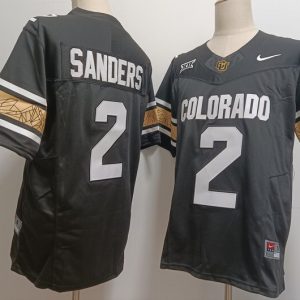 COLORADO BUFFALOES #2 Shedeur Sanders New style with black and white lettering jersey