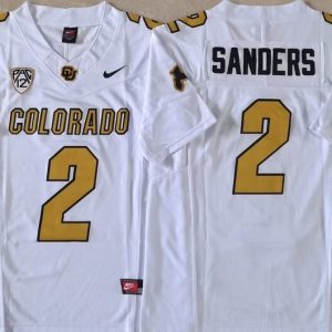 COLORADO BUFFALOES White #2 SANDERS_3 jersey