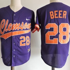Clemson Tigers Seth Beer #28 Purple jersey