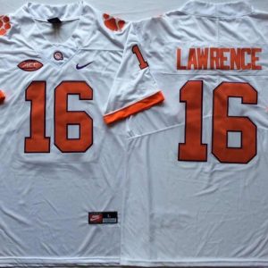 Clemson Tigers White #16 LAWRENCE jersey