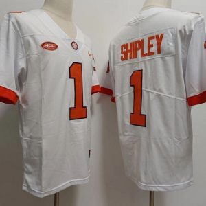 Clemson Tigers  #1 Shipley White jersey