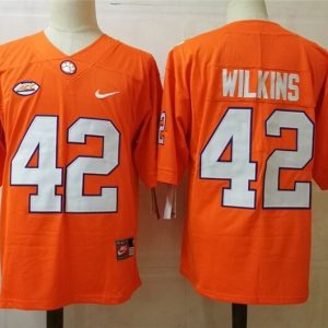Clemson Tigers  #42 Wilkins Orange jersey