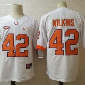 Clemson Tigers  #42 Wilkins White jersey