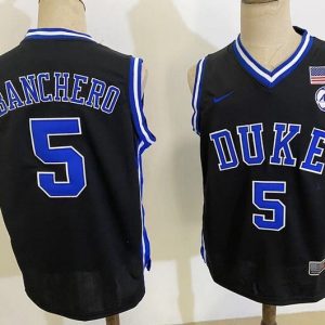 Duke Blue Devils#5 Paolo Banchero Black jersey