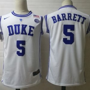 Duke Blue Devils  #5 Barrett White jersey