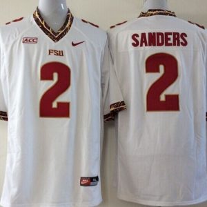 Florida State Seminoles #2 Sanders White jersey