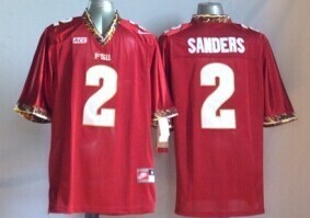 Florida State Seminoles big #2 Sanders Red jersey
