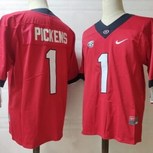 Georgia Bulldogs #1 George Pickens Red jersey