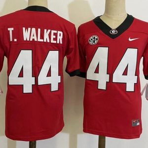 Georgia Bulldogs #44 T.Walker Red jersey