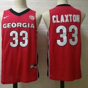 Georgia Bulldogs Basketball #33 Claxton Red jersey