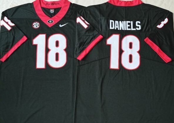 Georgia Bulldogs Black #18 DANIELS(1) jersey